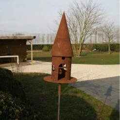 Voederhuis Met Puntdak + Grondpin - Decoroest -Buitentuinwinkel vogelhuis met puntdak 14 x 43 cm 1520092360 1 600